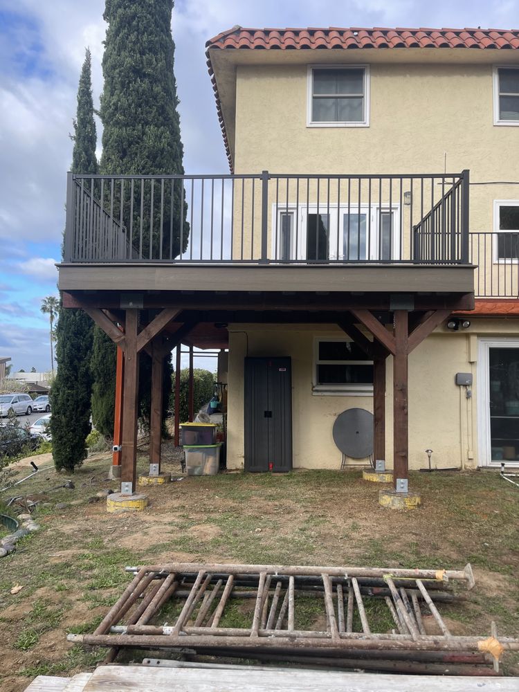 Elevated balcony deck for SB326 inspection in San Diego